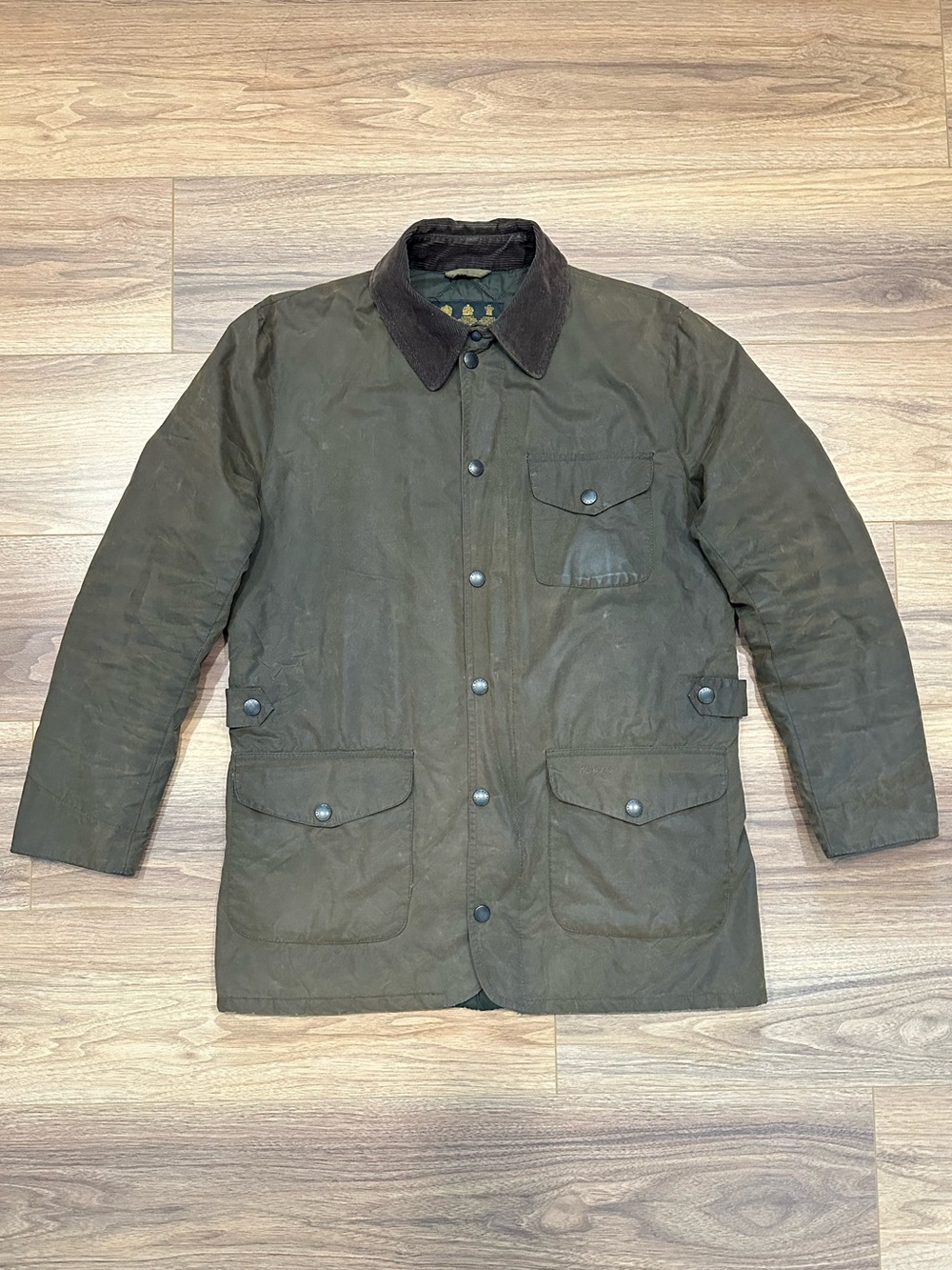 Barbour Eton Waxed Jacket in Dark Brown Size Large